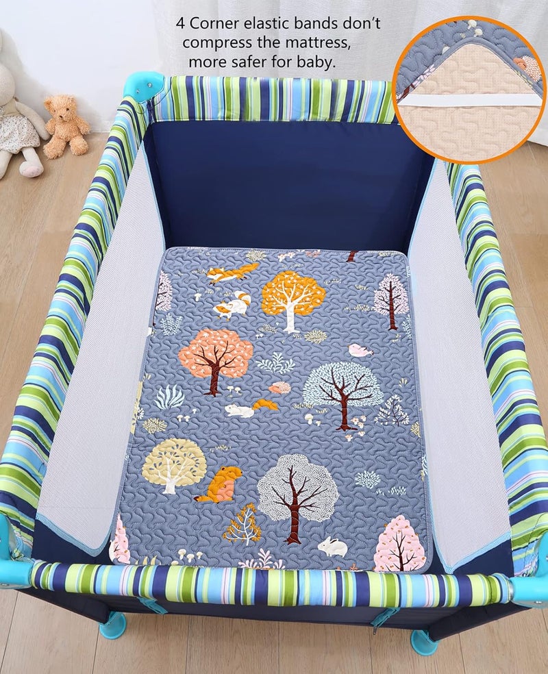 MIIMER Store Padded Pack n Play Sheets Breathable Thick Pack and Play Mattress Protector, Quilted 38x26” Playard Sheet Fitted for Graco, Portable Mini Cribs and Foldable Mattress Pad, Soft Playpen Mattresses Cover - Image 4